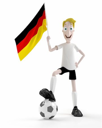 simsearch:400-04691397,k - Smiling cartoon style soccer player with ball and germany flag Stock Photo - Budget Royalty-Free & Subscription, Code: 400-04691341