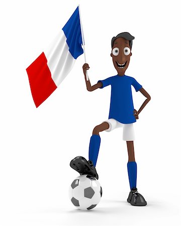 simsearch:400-04691397,k - Smiling cartoon style soccer player with ball and France flag Stock Photo - Budget Royalty-Free & Subscription, Code: 400-04691394
