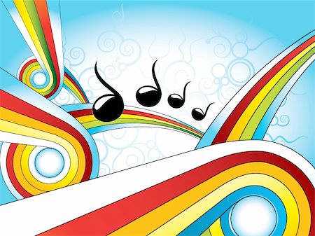 retro colorful shape music wallpaper Stock Photo - Budget Royalty-Free & Subscription, Code: 400-04691499