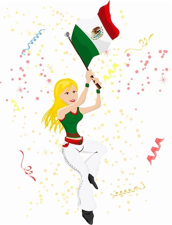 simsearch:400-04190738,k - Mexico Soccer Fan with flag. Editable Vector Illustration Stock Photo - Budget Royalty-Free & Subscription, Code: 400-04691517