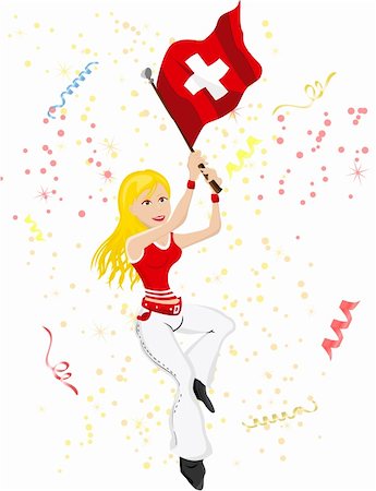 simsearch:400-05278443,k - Switzerland Soccer Fan with flag. Editable Vector Illustration Fotografie stock - Microstock e Abbonamento, Codice: 400-04691518
