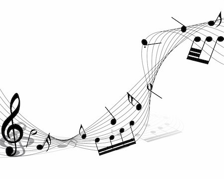 simsearch:400-04687527,k - Vector musical notes staff background for design use Stock Photo - Budget Royalty-Free & Subscription, Code: 400-04691536