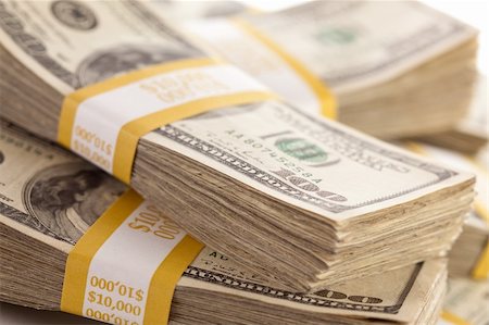 franklin - Stacks of Ten Thousand Dollar Piles of One Hundred Dollar Bills Stock Photo - Budget Royalty-Free & Subscription, Code: 400-04691598