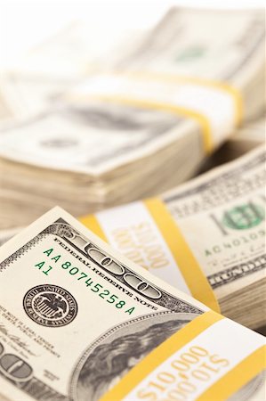 franklin - Stacks of Ten Thousand Dollar Piles of One Hundred Dollar Bills. Stock Photo - Budget Royalty-Free & Subscription, Code: 400-04691603