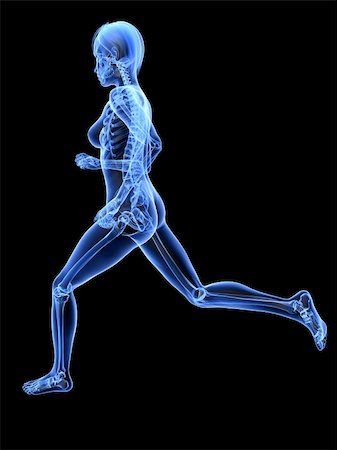 eraxion (artist) - 3d rendered x-ray illustration of a running woman Foto de stock - Super Valor sin royalties y Suscripción, Código: 400-04692079
