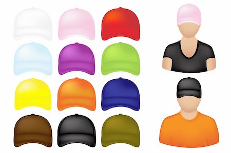 simsearch:400-04314336,k - People Icons With Set Of Colorful Baseball Caps, Isolated On White Photographie de stock - Aubaine LD & Abonnement, Code: 400-04692126