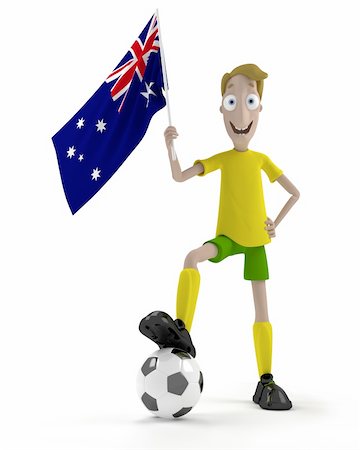 simsearch:400-04691397,k - Smiling cartoon style soccer player with ball and Australia flag Stock Photo - Budget Royalty-Free & Subscription, Code: 400-04692146