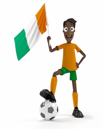 simsearch:400-04691397,k - Smiling cartoon style soccer player with ball and Ivory Coast flag Stock Photo - Budget Royalty-Free & Subscription, Code: 400-04692151