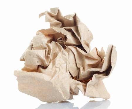 simsearch:400-04909063,k - Crumpled paper isolated over white. Foto de stock - Super Valor sin royalties y Suscripción, Código: 400-04692310