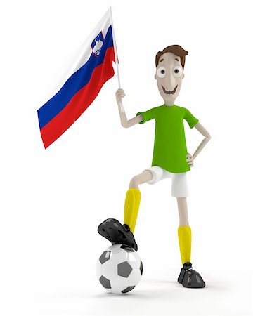 simsearch:400-04691397,k - Smiling cartoon style soccer player with ball and Slovenia flag Stock Photo - Budget Royalty-Free & Subscription, Code: 400-04692394