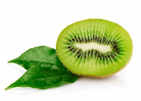simsearch:400-04164071,k - fresh kiwi fruits with green leaves isolated on white background Stock Photo - Budget Royalty-Free & Subscription, Code: 400-04692573