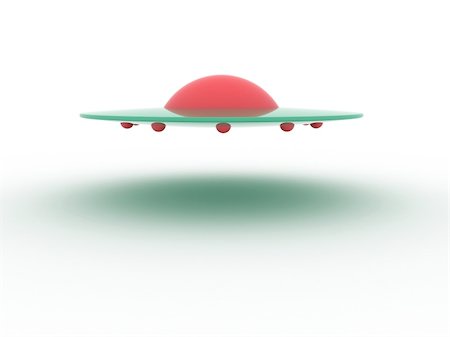 Illustration spaceship ufo on a white background Stock Photo - Budget Royalty-Free & Subscription, Code: 400-04692677