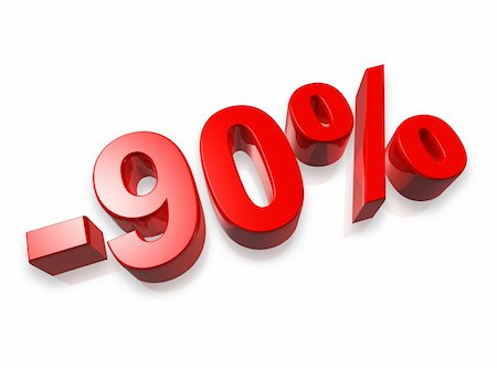 simsearch:614-02838402,k - ninety percent 3D number isolated on white - 90% Stock Photo - Budget Royalty-Free & Subscription, Code: 400-04692708