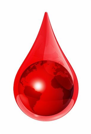 Earth globe in a blood drop - 3D illustration Stock Photo - Budget Royalty-Free & Subscription, Code: 400-04692710