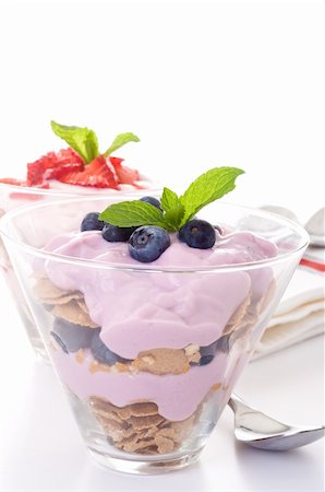 Delicious fruit and yogurt parfait in a glass. Stock Photo - Budget Royalty-Free & Subscription, Code: 400-04692816