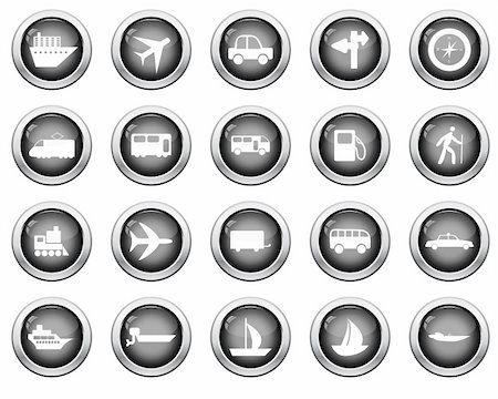 simsearch:400-08653702,k - Transportation set of different vector web icons Stock Photo - Budget Royalty-Free & Subscription, Code: 400-04692886