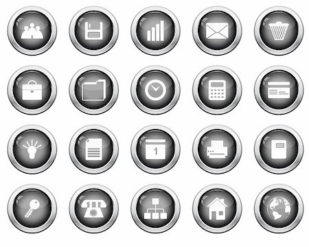 simsearch:400-06454080,k - Business and office set of different vector web icons Stock Photo - Budget Royalty-Free & Subscription, Code: 400-04692888