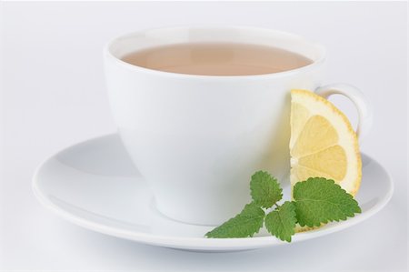 Freshly made healthy lemon balm tea with lemon Stock Photo - Budget Royalty-Free & Subscription, Code: 400-04692909