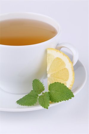 Freshly made healthy lemon balm tea with lemon Stock Photo - Budget Royalty-Free & Subscription, Code: 400-04692910