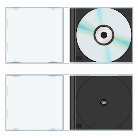 Music or computer cd with plastic case open and empty Stock Photo - Budget Royalty-Free & Subscription, Code: 400-04692925
