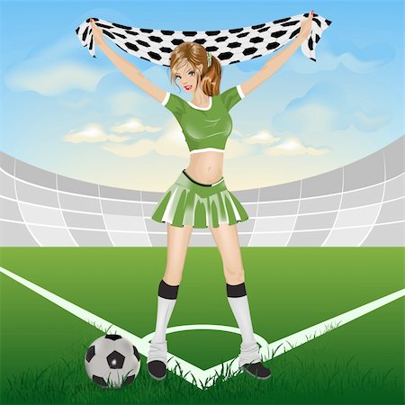 football team celebration - Girl soccer fan. Illustration in vector format Photographie de stock - Aubaine LD & Abonnement, Code: 400-04692950
