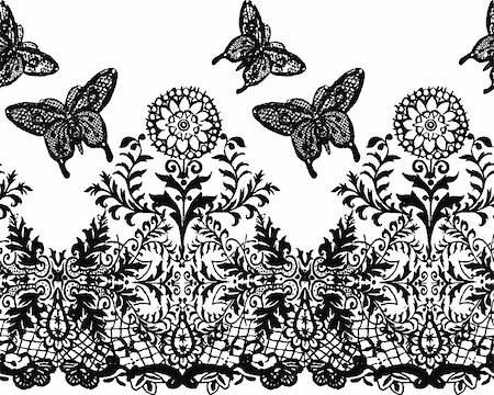 seamless butterfly and plant background pattern Stockbilder - Microstock & Abonnement, Bildnummer: 400-04693164