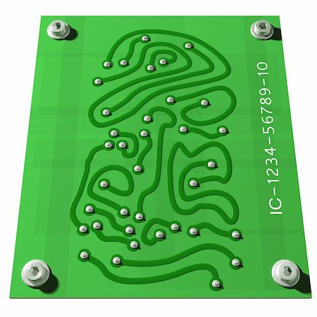 Electronic circuit board with connections in the form of a fingerprint Photographie de stock - Aubaine LD & Abonnement, Code: 400-04693187