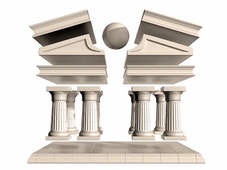 simsearch:400-06478037,k - Isolated illustration of a deconstructed Greek Temple Foto de stock - Royalty-Free Super Valor e Assinatura, Número: 400-04693192