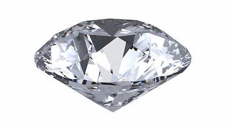 simsearch:400-05025900,k - diamond gemstone, render,  isolated on white Fotografie stock - Microstock e Abbonamento, Codice: 400-04693304