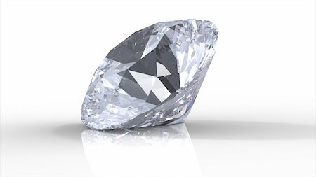 diamond gemstone isolated on white with shadows Stock Photo - Budget Royalty-Free & Subscription, Code: 400-04693305