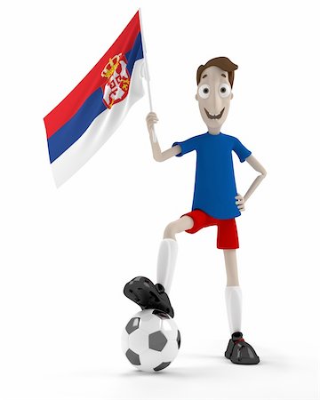 simsearch:400-04691397,k - Smiling cartoon style soccer player with ball and Serbia flag Stock Photo - Budget Royalty-Free & Subscription, Code: 400-04693414