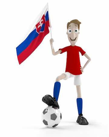 simsearch:400-04691397,k - Smiling cartoon style soccer player with ball and Slovakia flag Stock Photo - Budget Royalty-Free & Subscription, Code: 400-04693415