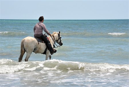 simsearch:400-04660370,k - riding man and his white horse in the sea Photographie de stock - Aubaine LD & Abonnement, Code: 400-04693915