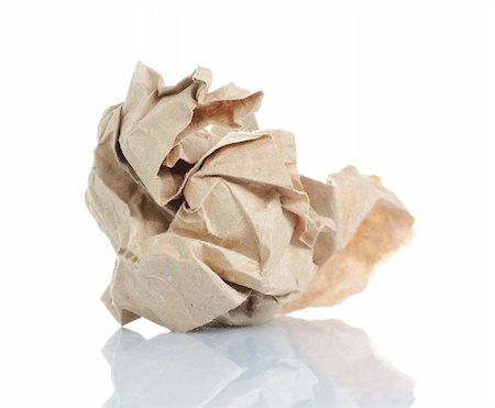 simsearch:400-04909063,k - Crumpled paper isolated over white. Foto de stock - Super Valor sin royalties y Suscripción, Código: 400-04704500