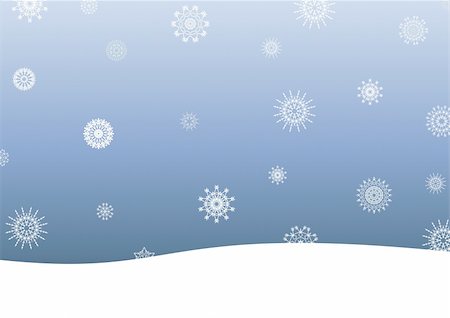 Illustration of snowflakes falling onto a snow covered ground Stock Photo - Budget Royalty-Free & Subscription, Code: 400-04704522