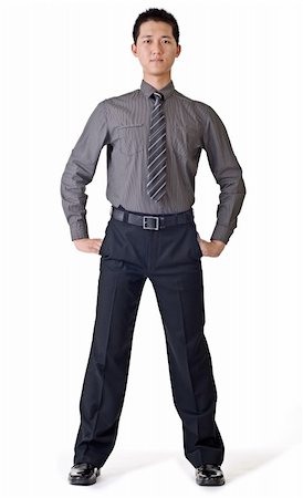 simsearch:400-04255435,k - Handsome young business man, full length portrait of Asian isolated on white background. Foto de stock - Super Valor sin royalties y Suscripción, Código: 400-04704650