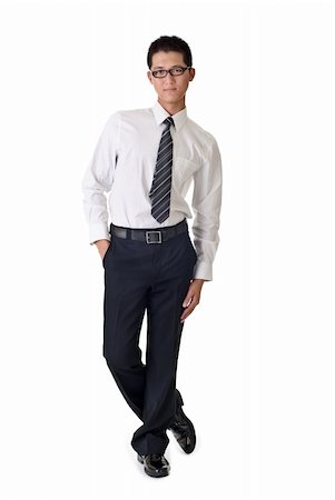 simsearch:400-04255435,k - Smart young business man, full length portrait of Asian isolated on white background. Foto de stock - Super Valor sin royalties y Suscripción, Código: 400-04704651