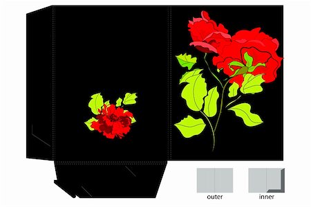 Decorative folder with red roses Stock Photo - Budget Royalty-Free & Subscription, Code: 400-04704724