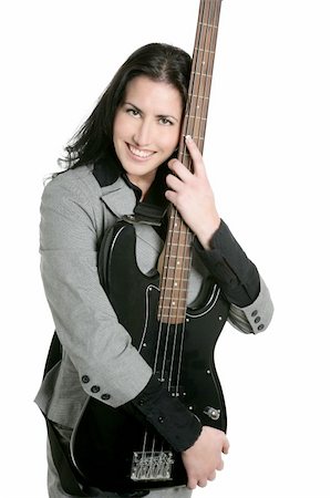 Businesswoman guitar player suit and rock and roll Stock Photo - Budget Royalty-Free & Subscription, Code: 400-04704850