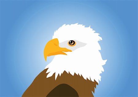 drawing eagle clipart - eagle isolated on blue background Stock Photo - Budget Royalty-Free & Subscription, Code: 400-04705003