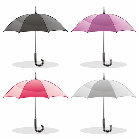 pilgrimartworks (artist) - fully editable vector illustration of different colored umbrellas Stock Photo - Budget Royalty-Free & Subscription, Code: 400-04705098