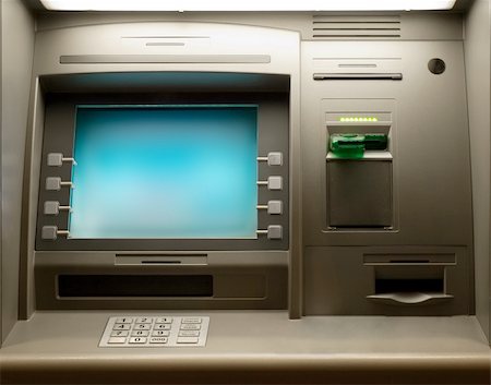 Night shot of a Cash Machine close-up Fotografie stock - Microstock e Abbonamento, Codice: 400-04705247