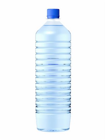 Isolated plastic bottle of mineral water. 3D illustration. Foto de stock - Super Valor sin royalties y Suscripción, Código: 400-04705254