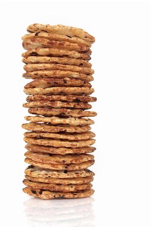 snack cracker white background - Japanese seaweed rice cracker stack isolated over white background. Stock Photo - Budget Royalty-Free & Subscription, Code: 400-04705370