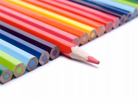 simsearch:400-06388011,k - A red pencil comes out from the row of color pencils. Stock Photo - Budget Royalty-Free & Subscription, Code: 400-04705382