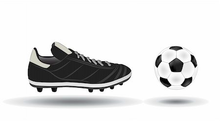 footwear icons - soccer ball and shoes vector illustration Stock Photo - Budget Royalty-Free & Subscription, Code: 400-04705406