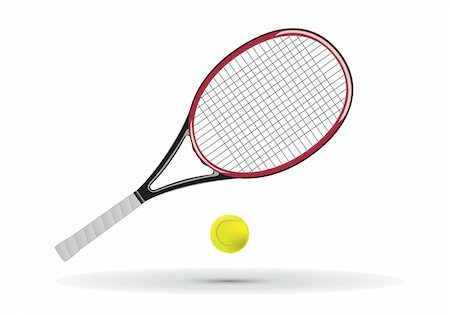 slobelix (artist) - Tennis racket and ball vector illustration Foto de stock - Royalty-Free Super Valor e Assinatura, Número: 400-04705407
