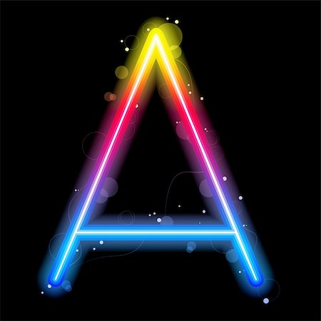 Vector - Rainbow Lights Letters A. Stock Photo - Budget Royalty-Free & Subscription, Code: 400-04705672