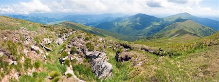 simsearch:400-04306537,k - Large stones on summer mountainside (Ukraine, Carpathian Mountains). Three shots stitch image. Stock Photo - Budget Royalty-Free & Subscription, Code: 400-04705907