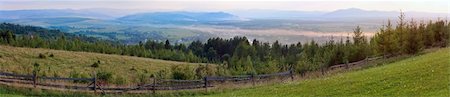 simsearch:400-04306537,k - summer morning misty mountain village (countryside landscape).  Four shots stitch image. Stock Photo - Budget Royalty-Free & Subscription, Code: 400-04705911